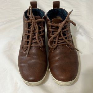 Ben Sherman Boys Booties Brown Leather Hi Tops size 2